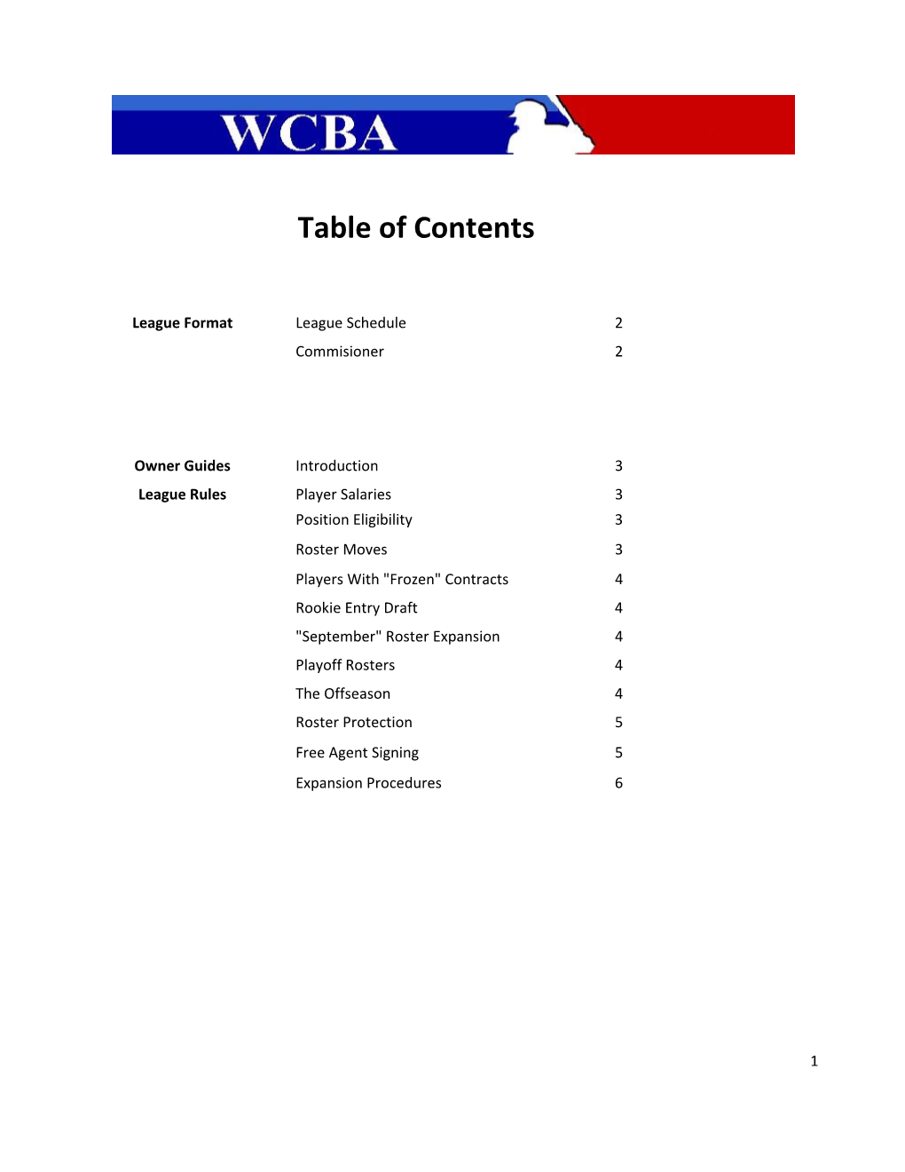 Table of Contents