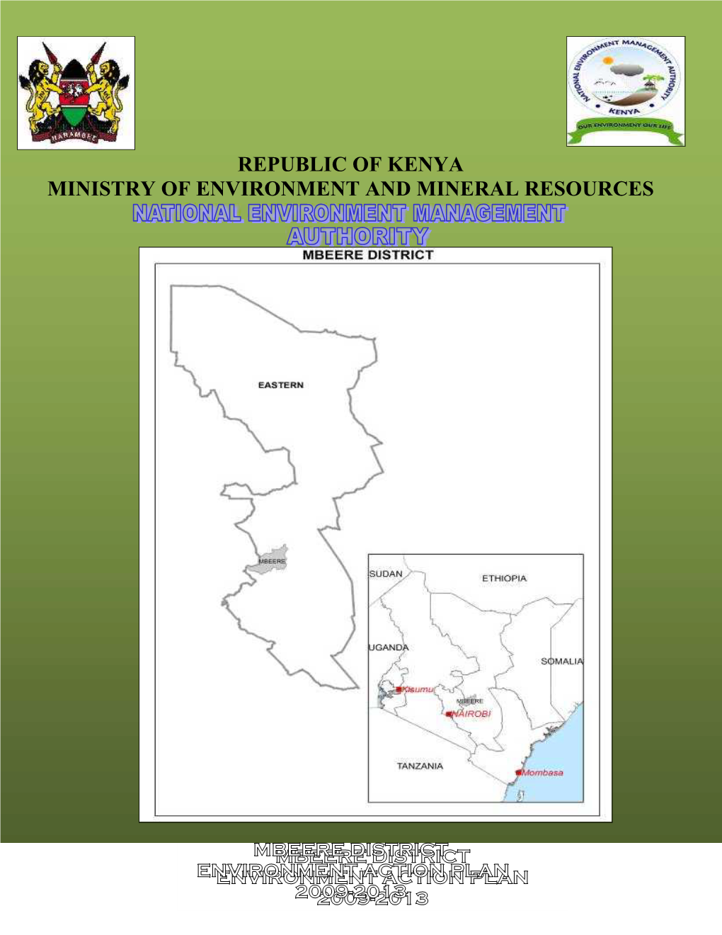 Mbeere District Environment Action Plan 2009-2013