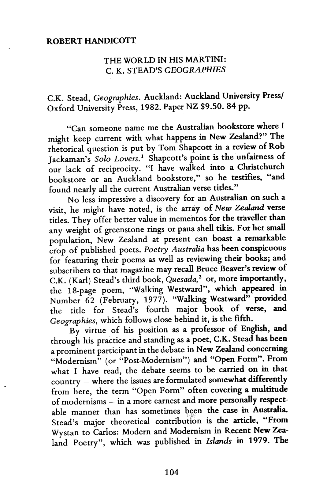 Auckland University Press! Oxford University Press, 1982