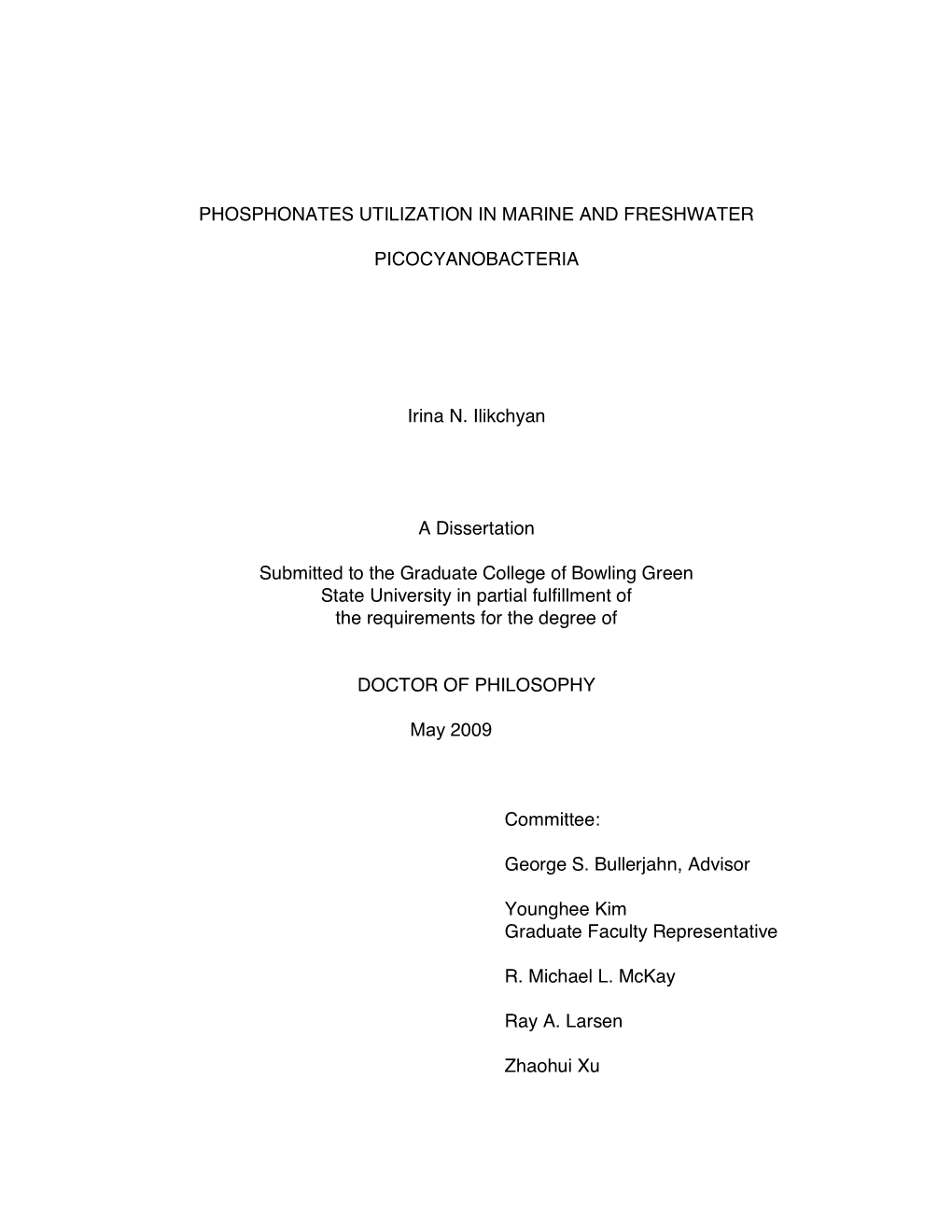 Phosphonates Utilization in Marine and Freshwater