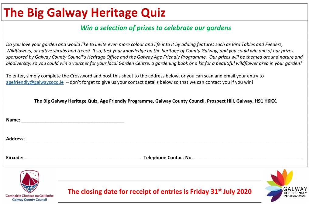 The Big Galway Heritage Quiz