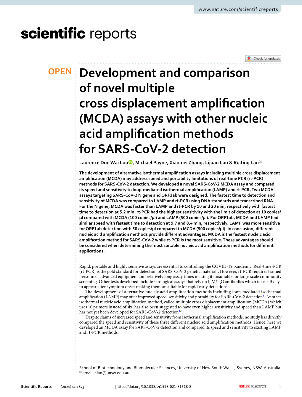 Development and Comparison of Novel Multiple Cross Displacement