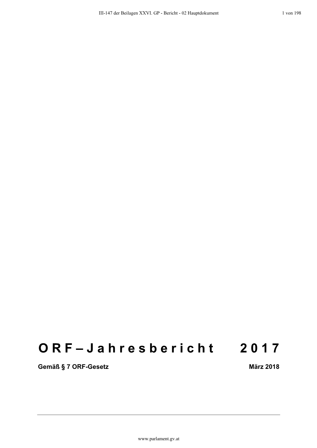 ORF-Gesetz März 2018