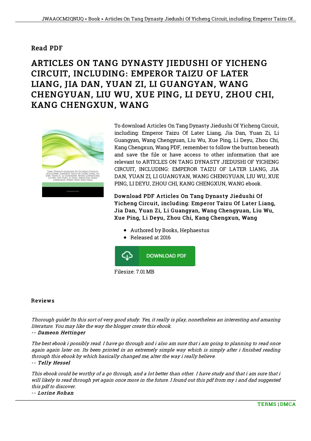 Download PDF / Articles on Tang Dynasty Jiedushi of Yicheng Circuit