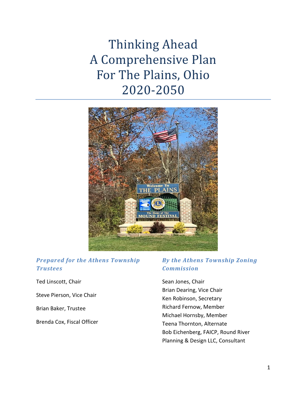 The Athens Township Comprehensive Plan for the Plains