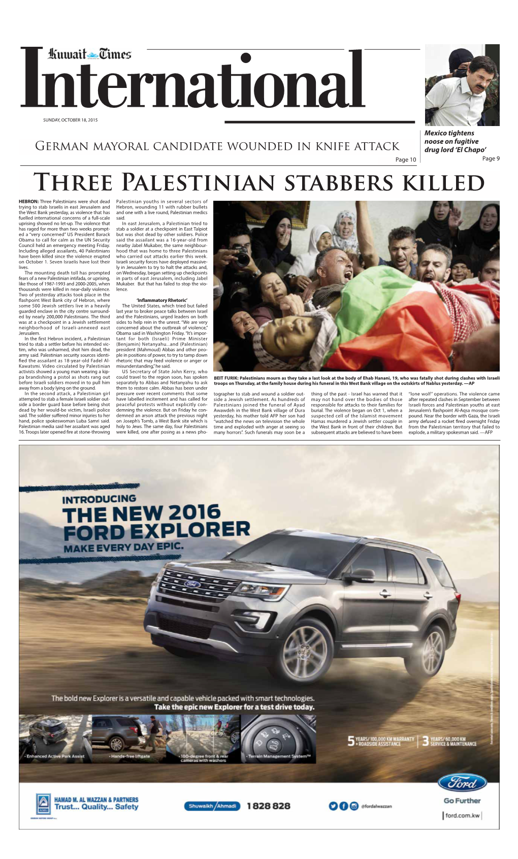 Three Palestinian Stabbers Killed