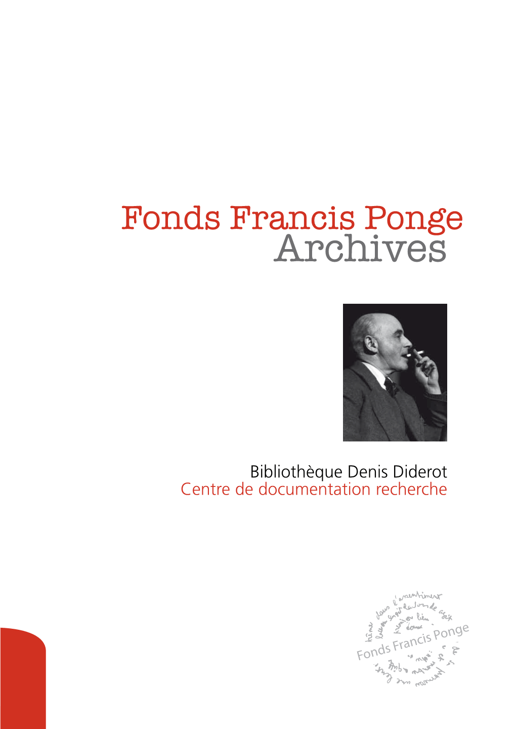 Fonds Francis Ponge »