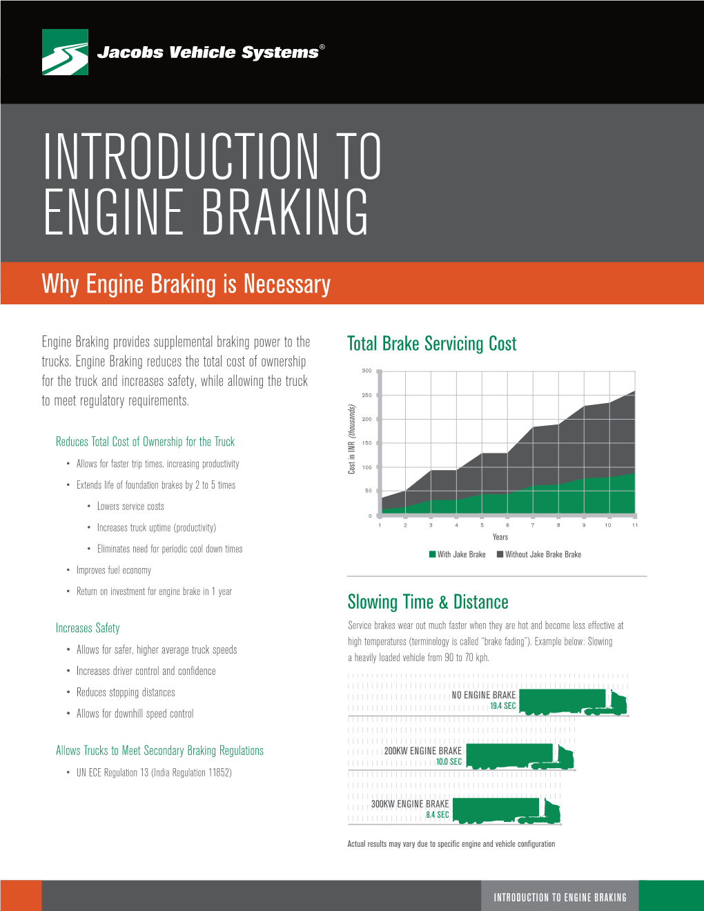 INTRODUCTION to ENGINE BRAKING Why Engine Braking Is Necessary