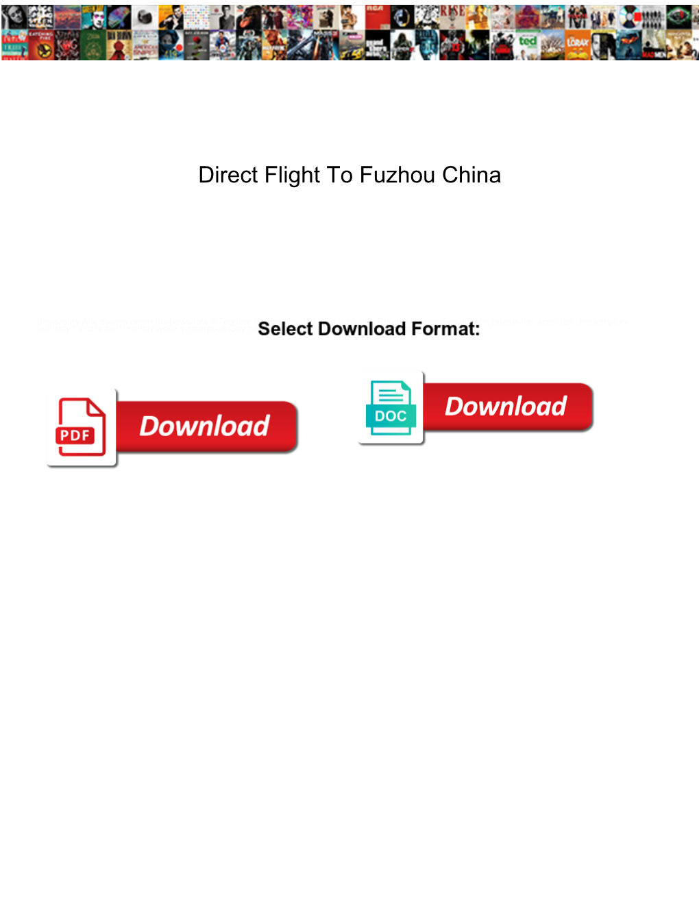 Direct Flight to Fuzhou China