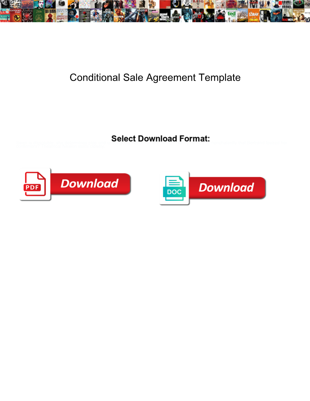 Conditional Sale Agreement Template