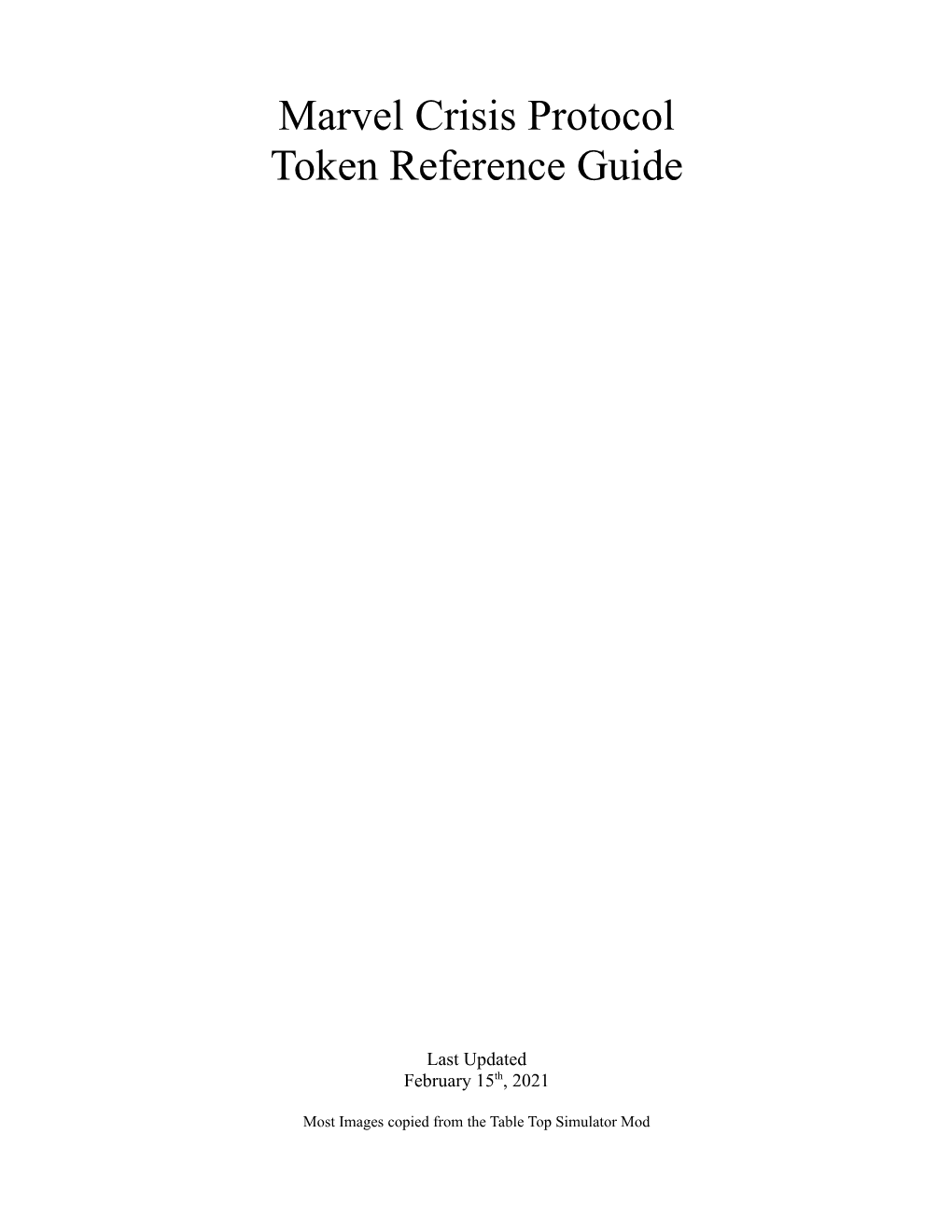 Marvel Crisis Protocol Token Reference Guide