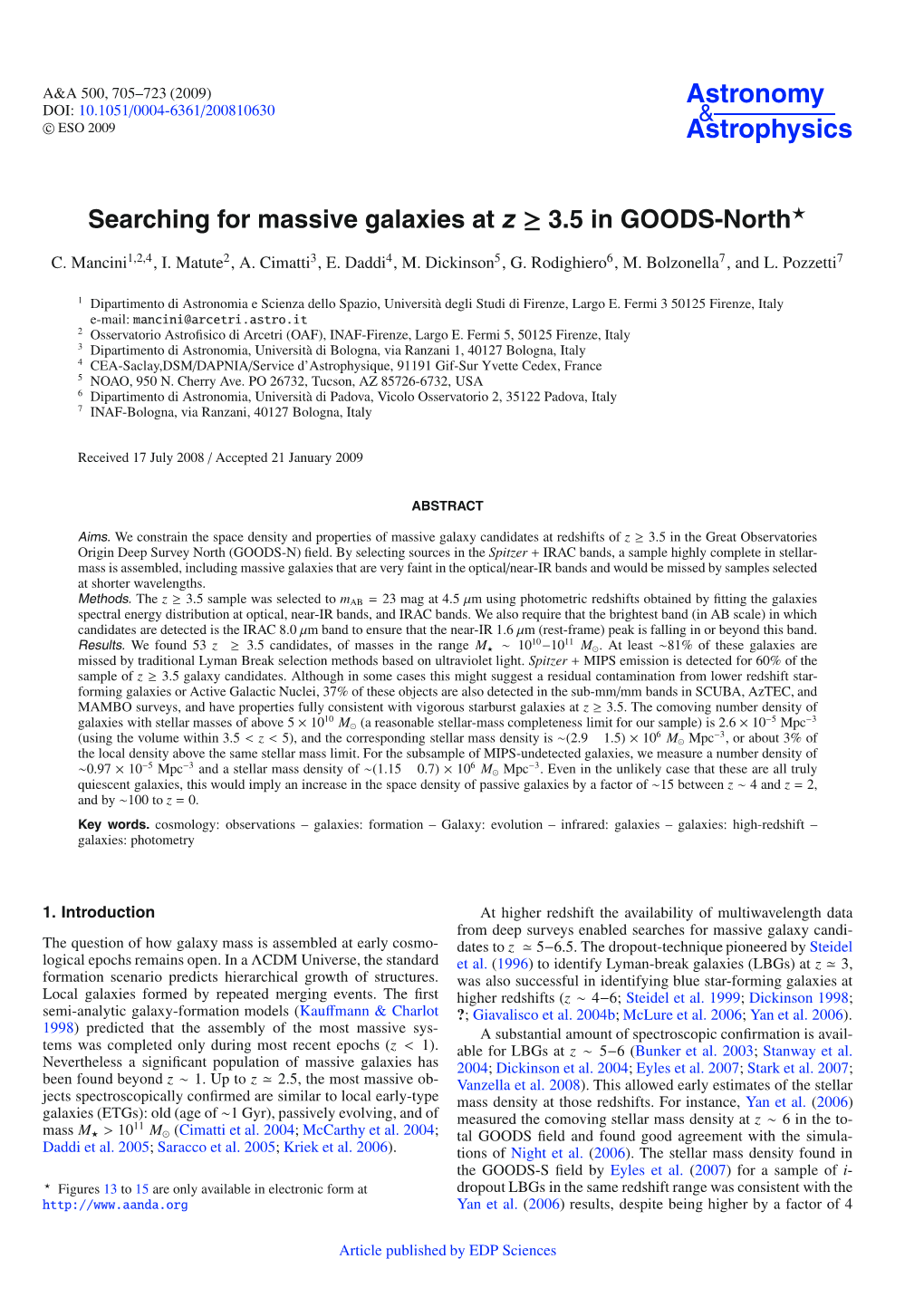 Searching for Massive Galaxies at Z ≥ 3.5 in GOODS-North