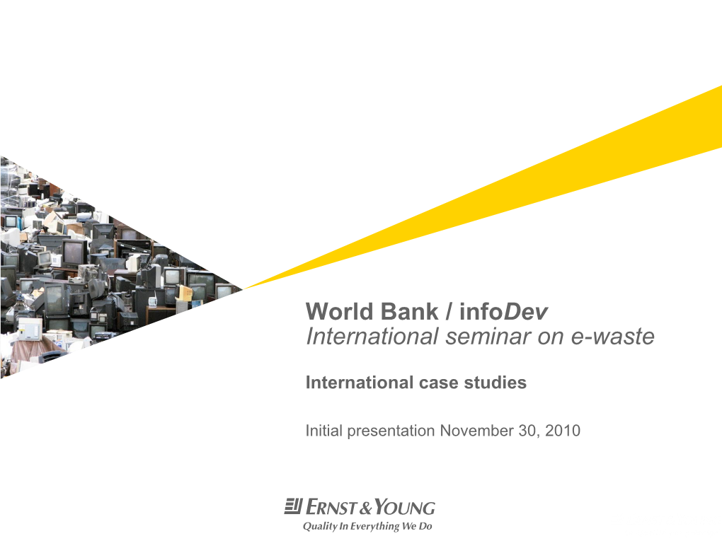 World Bank / Infodev International Seminar on E-Waste