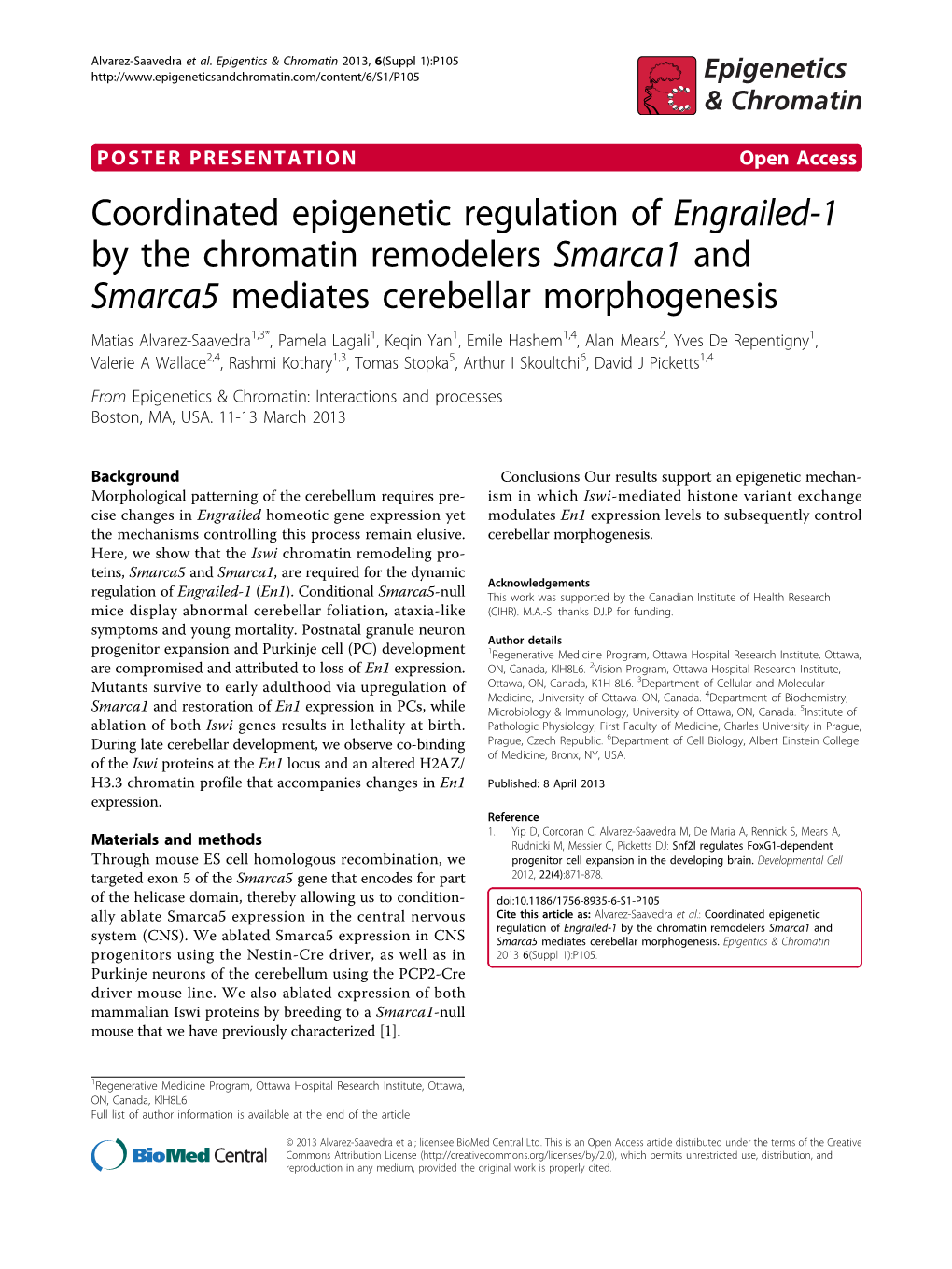 Coordinated Epigenetic Regulation of Engrailed-1 by the Chromatin