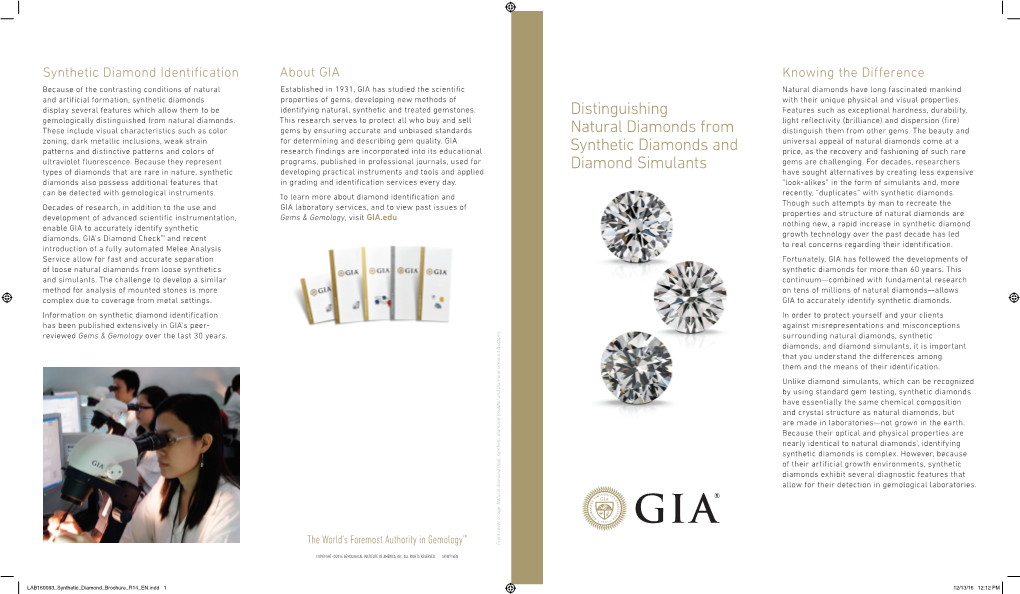 Distinguishing Natural Diamonds from Laboratory-Grown Diamonds