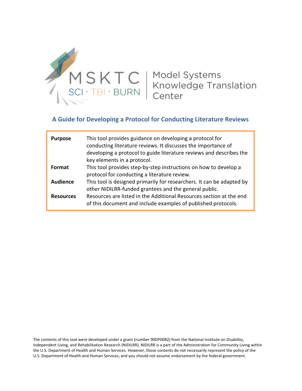 A Guide for Developing a Protocol for Conducting Literature Reviews