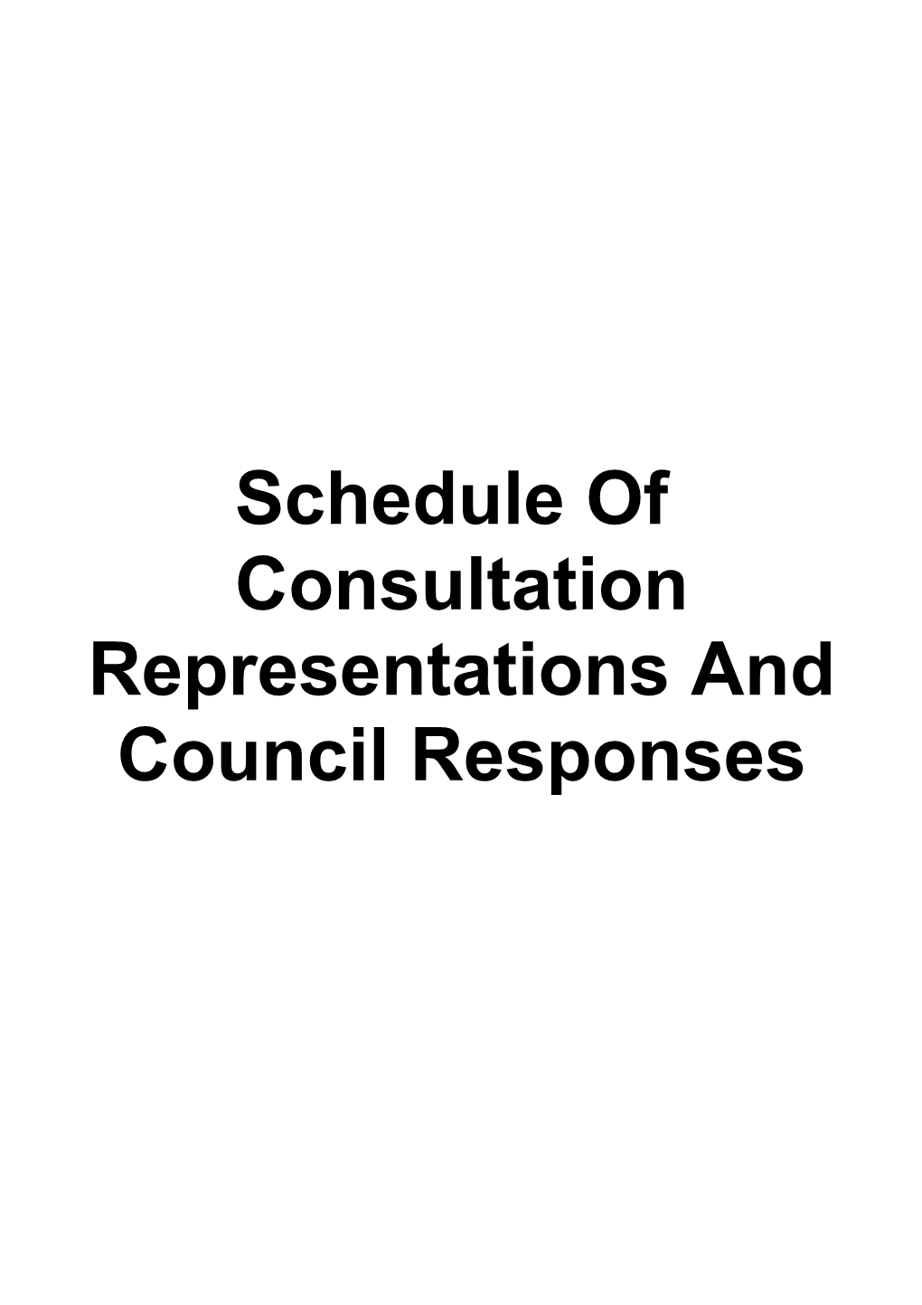 Conservation and Historic Environment Folder Consultation Representations and Council Responses