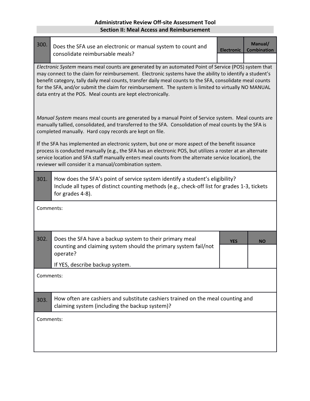 Administrative Review Off-Site Assessment Tool