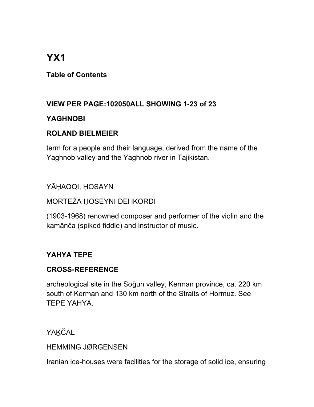 Table of Contents VIEW PER PAGE:102050ALL SHOWING 1-23