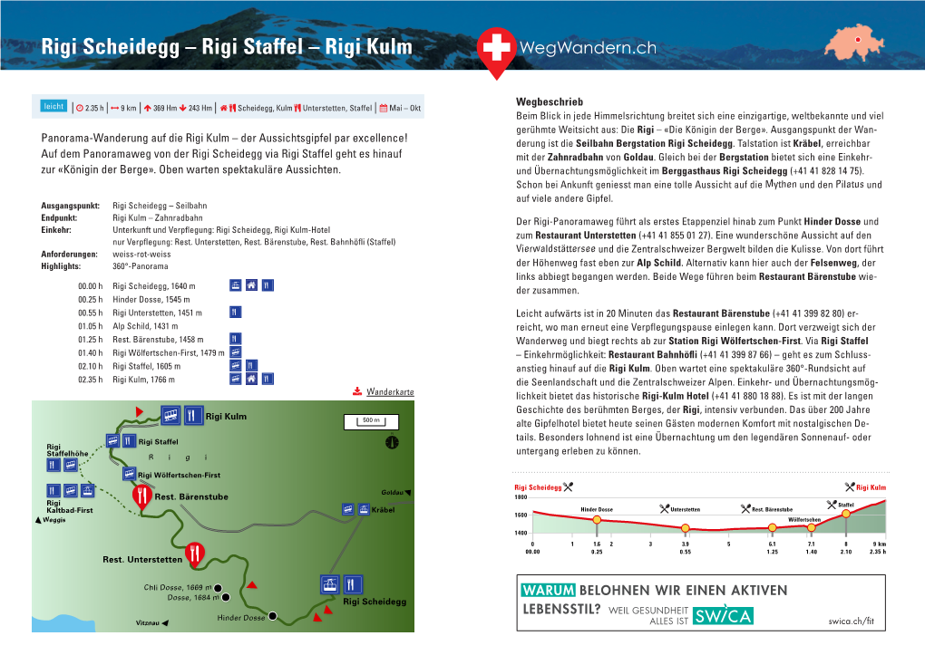 Rigi Scheidegg – Rigi Staffel – Rigi Kulm