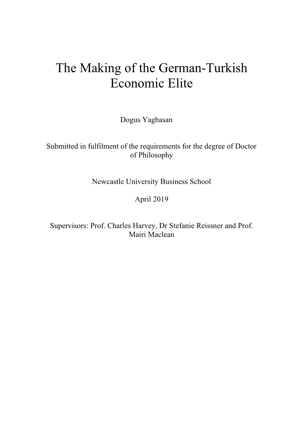 The Making of the German-Turkish Economic Elite