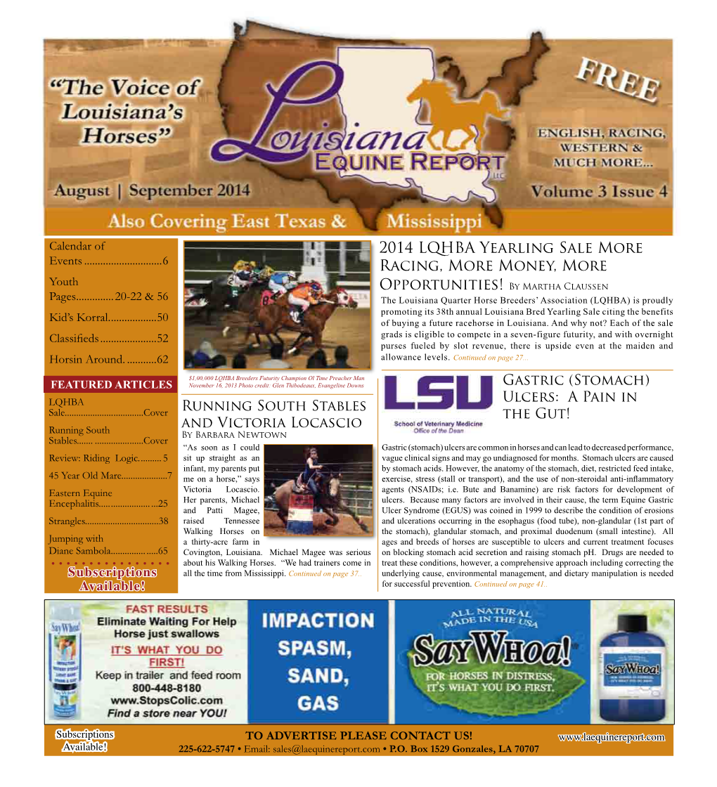 2014 LQHBA Yearling Sale More Racing, More Money, More