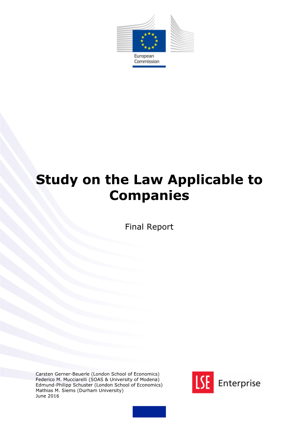 Study on the Law Applicable to Companies
