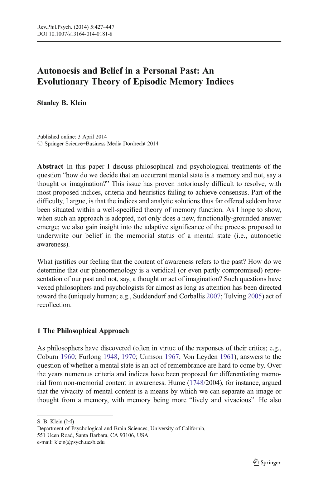 An Evolutionary Theory of Episodic Memory Indices