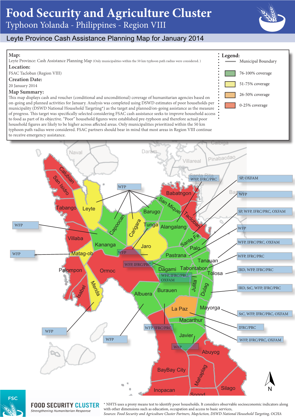 Leyte Province Cash Assistance Planning Map for January 2014 Dolores