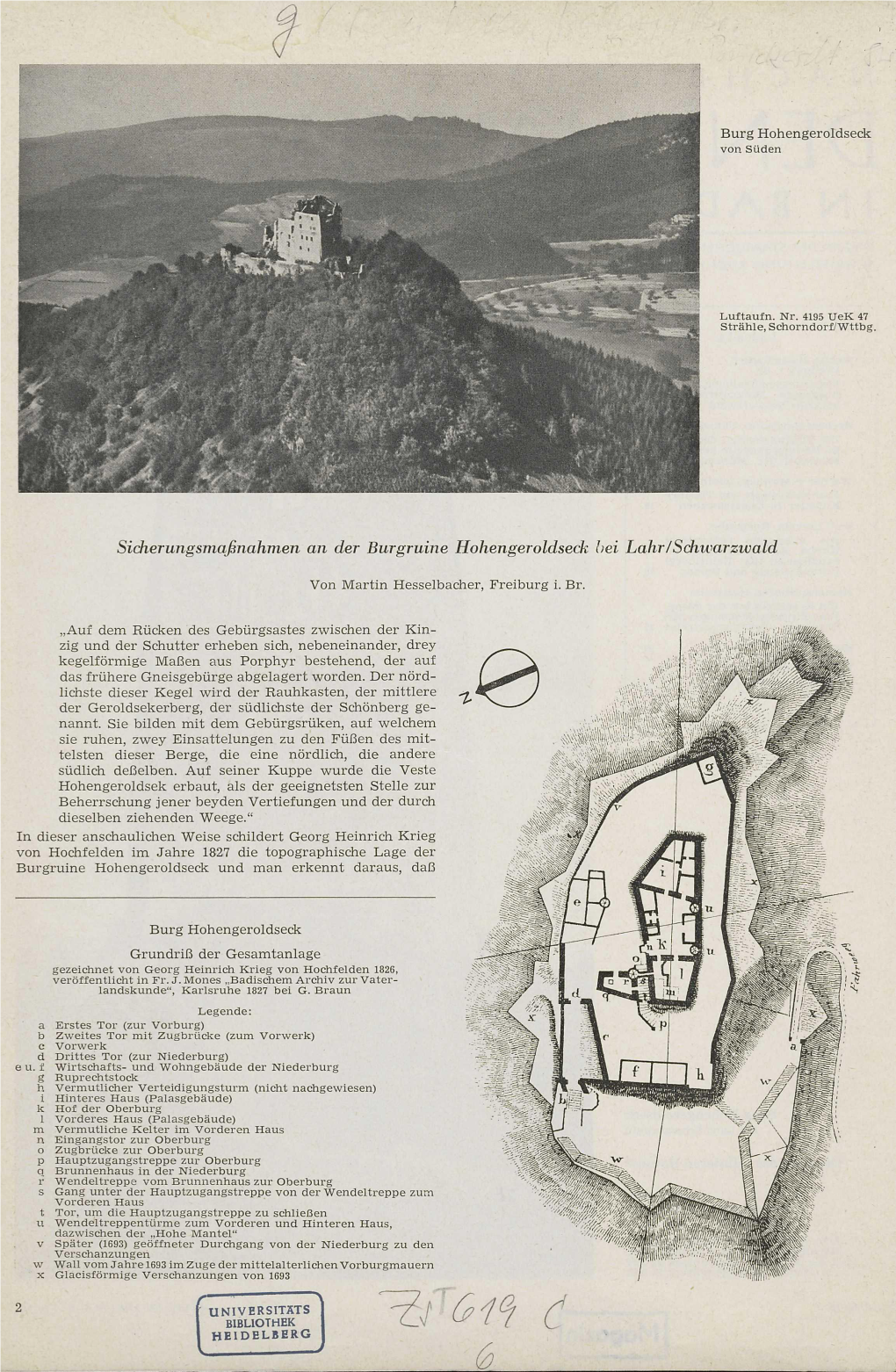 Sicherungsmaßnahmen an Der Burgruine Hohengeroldseck Bei Lahr/Schwarzwald