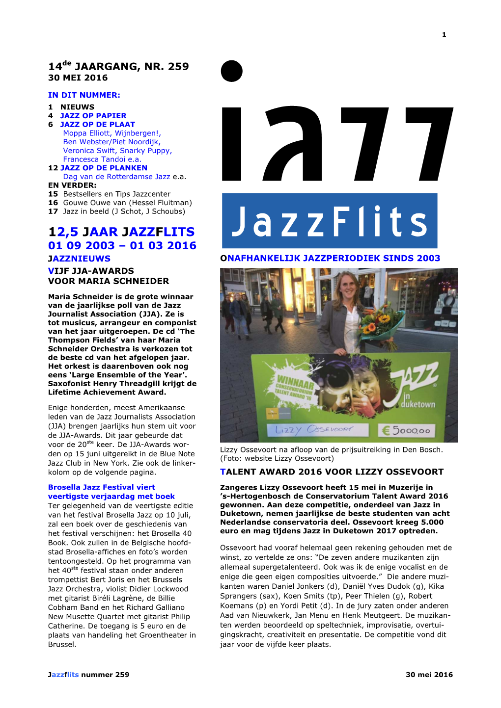 Jazzflits 01 09 2003 – 01 03 2016