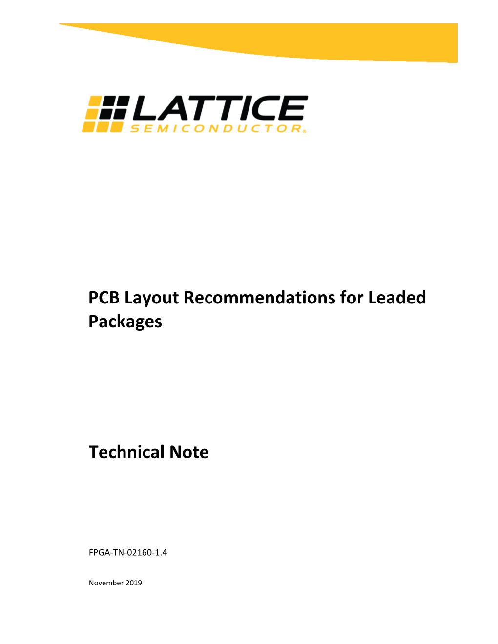PCB Layout Recommendations for Leaded Packages Technical Note