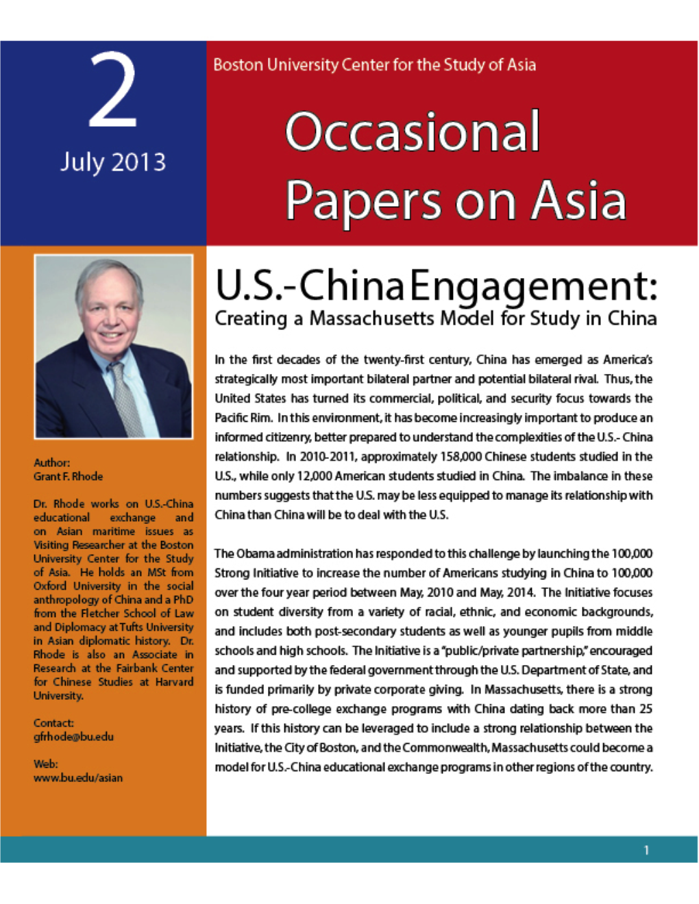 Occasional Papers on Asia No.2