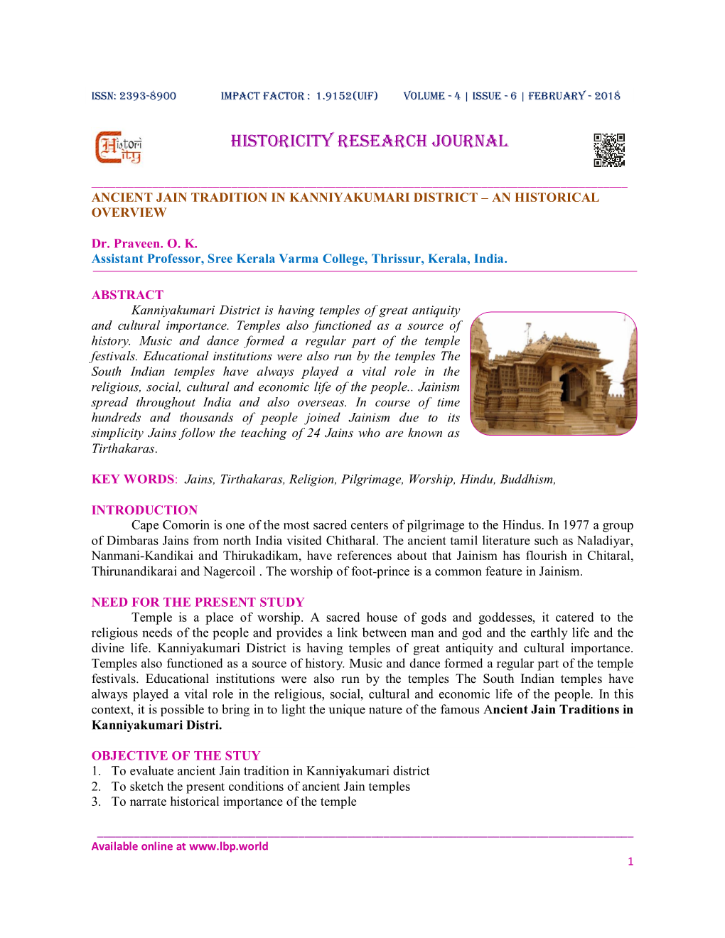Historicity Research Journal