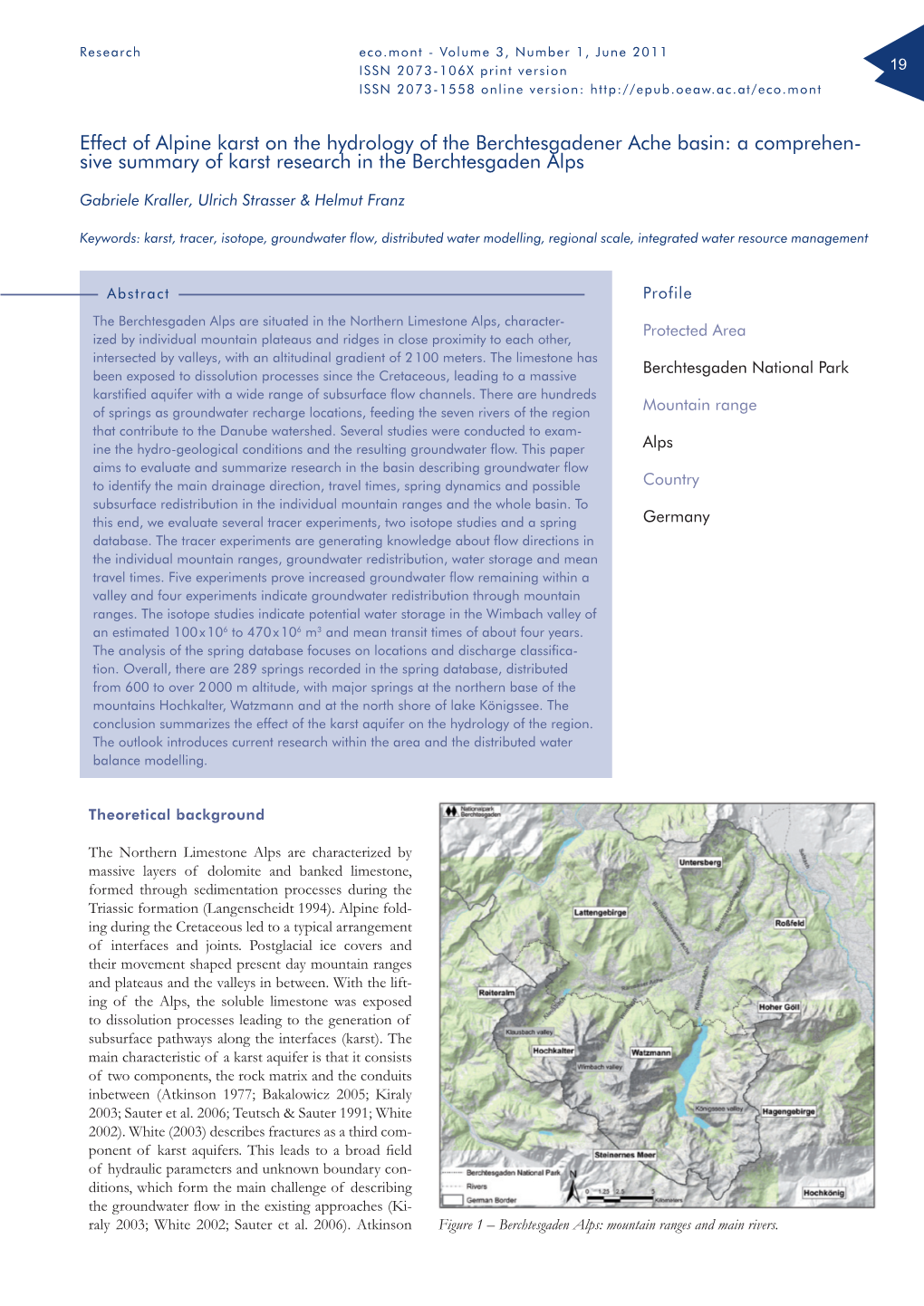 Effect of Alpine Karst on the Hydrology of the Berchtesgadener Ache Basin: a Comprehen- Sive Summary of Karst Research in the Berchtesgaden Alps