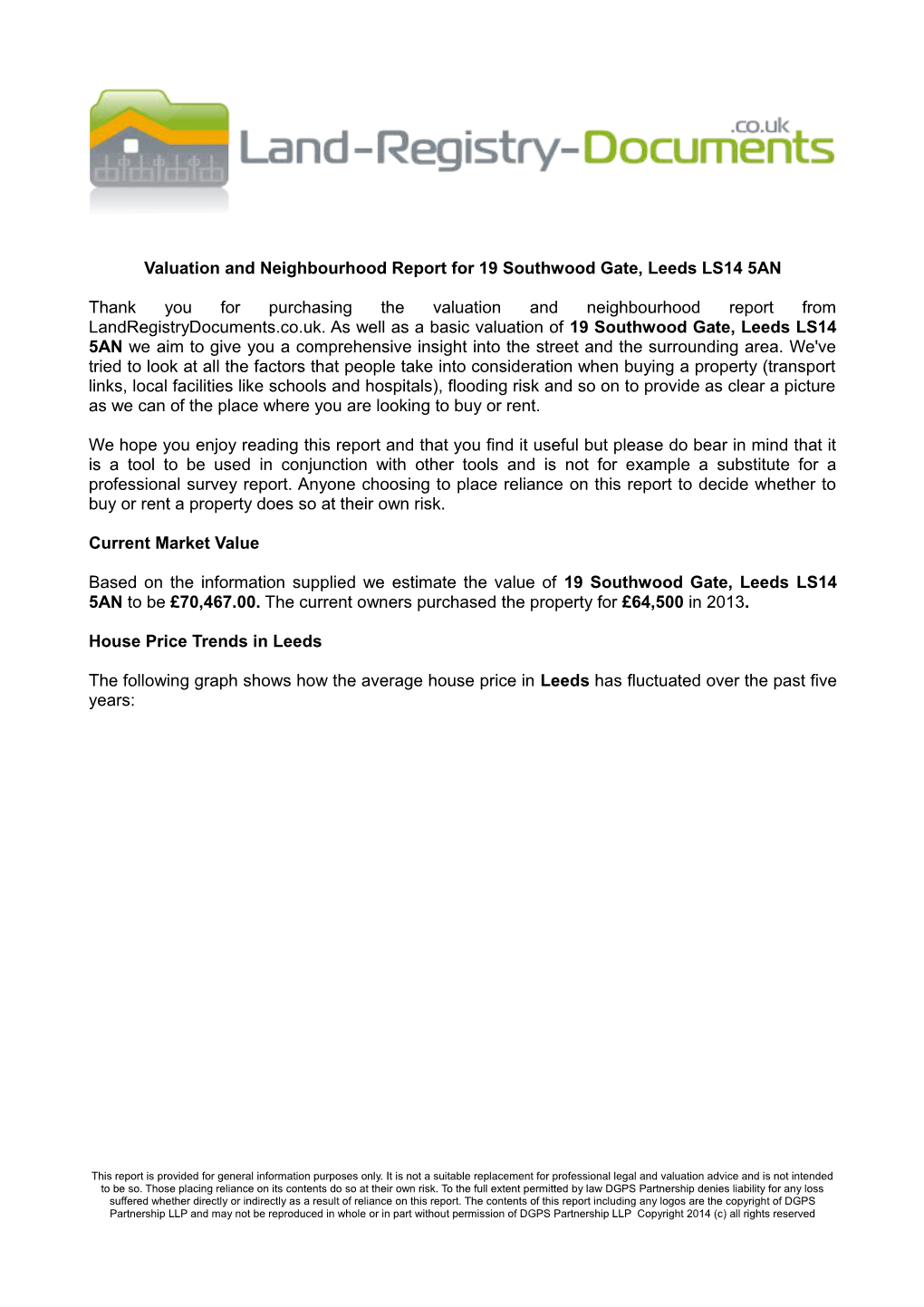 Valuation and Neighbourhood Report for 19 Southwood Gate, Leeds LS14 5AN
