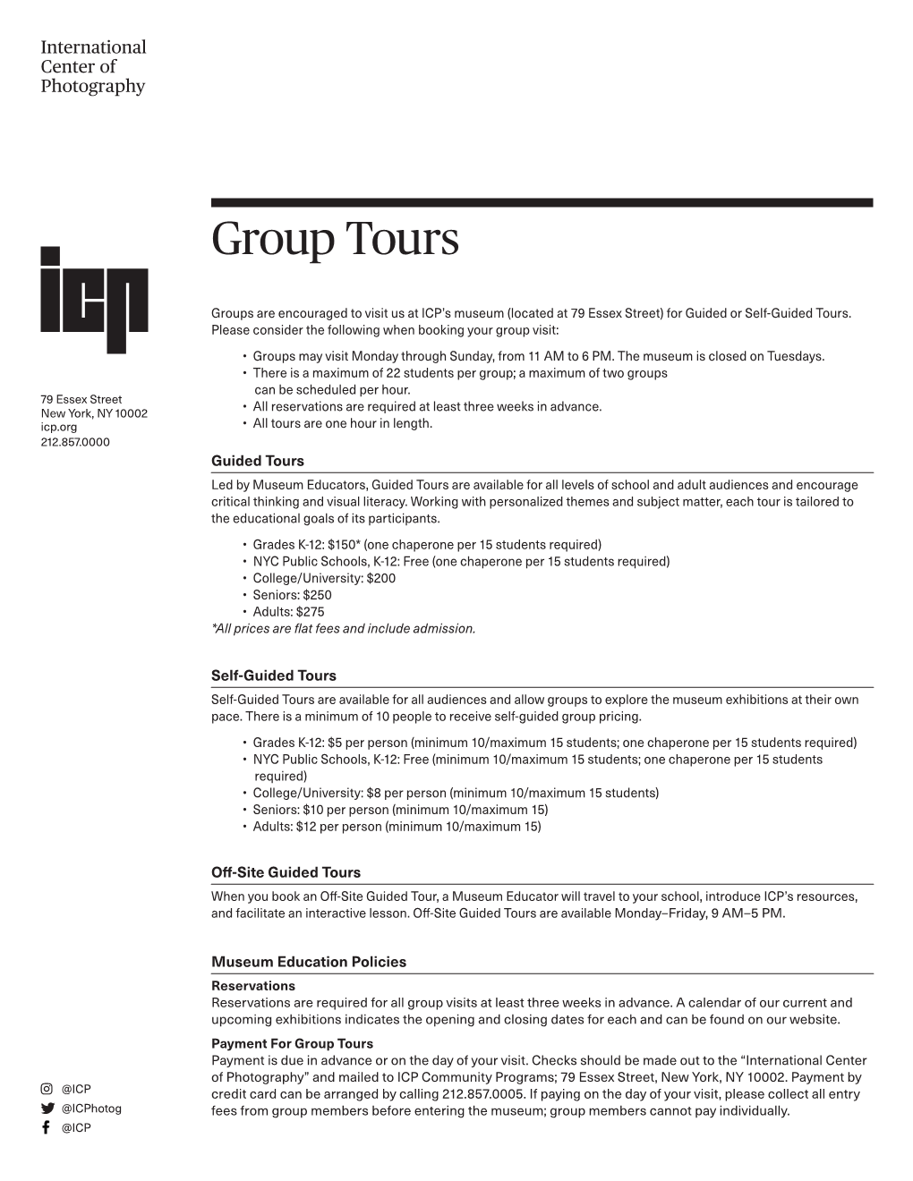 Group Tour Guidelines