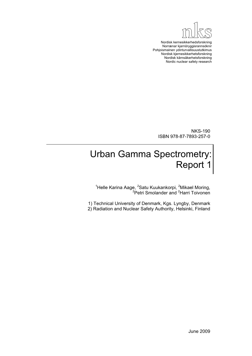 NKS-190, Urban Gamma Spectrometry