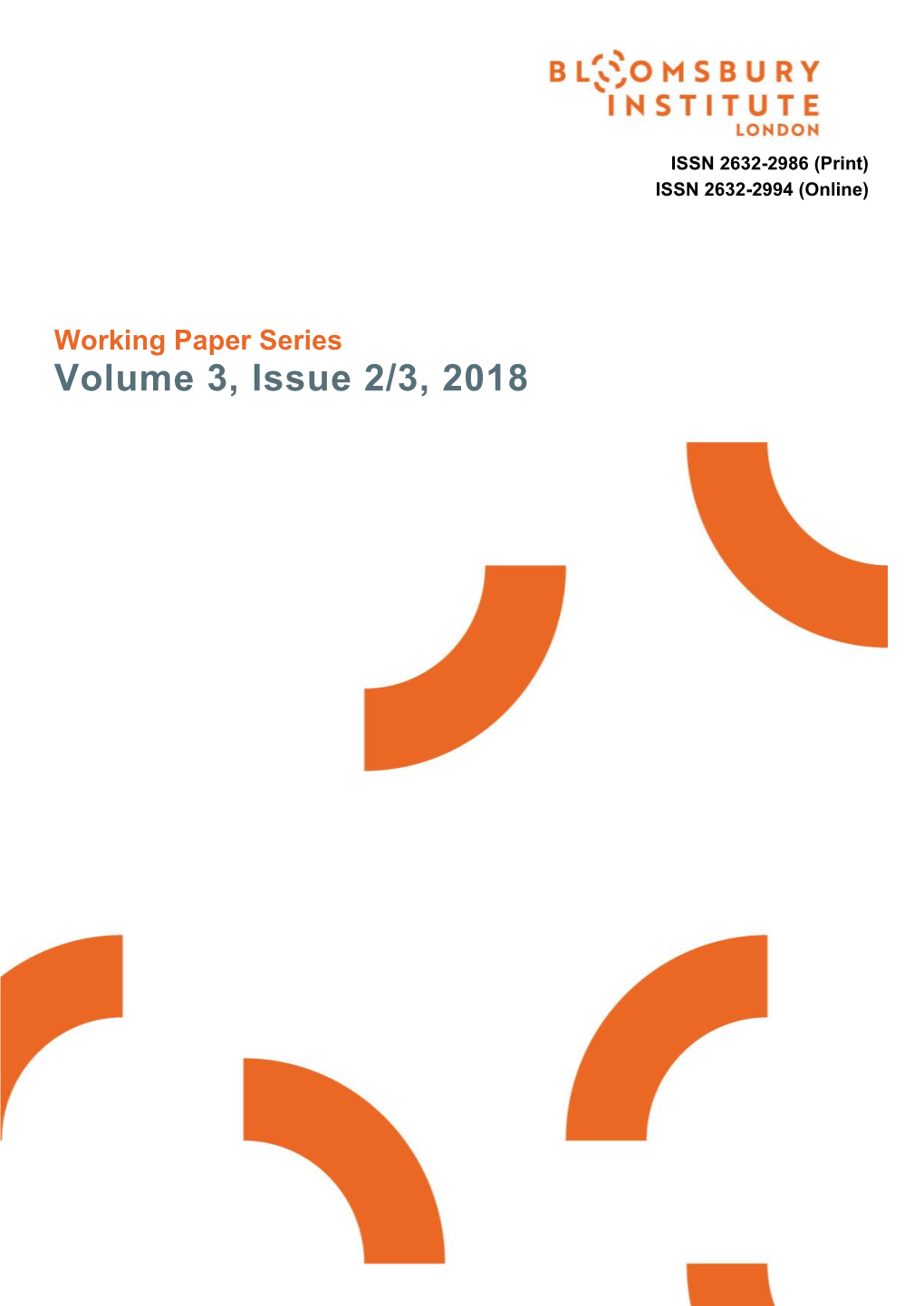 Working Paper Series Volume 3, Issue 2/3, 2018