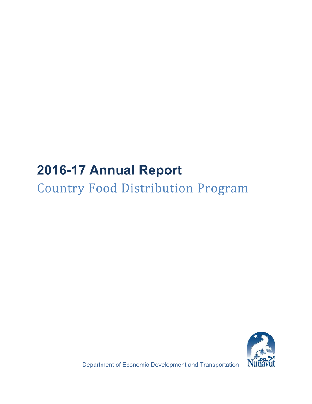 2016-17 Annual Report Country Food Distribution Program