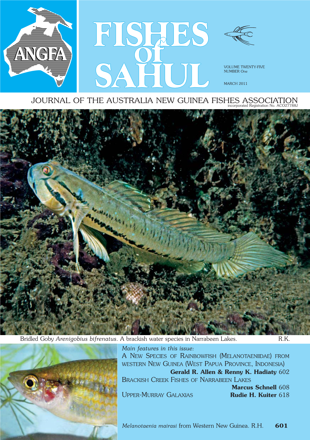 JOURNAL of the AUSTRALIA NEW GUINEA FISHES ASSOCIATION Incorporated Registration No