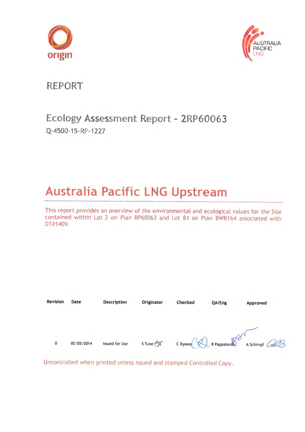 Ecology Assessment Report Template