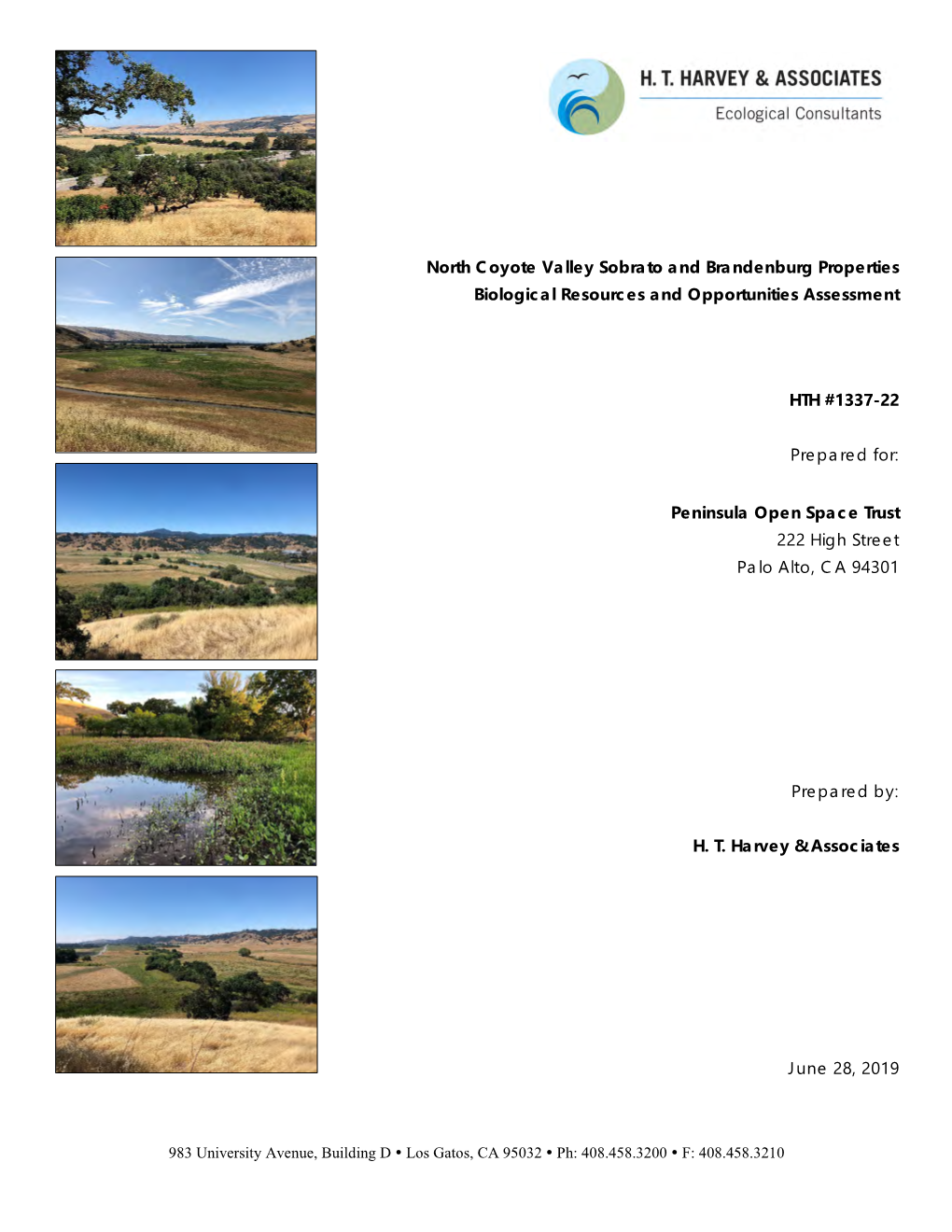 North Coyote Valley Sobrato and Brandenburg Properties Biological Resources and Opportunities Assessment
