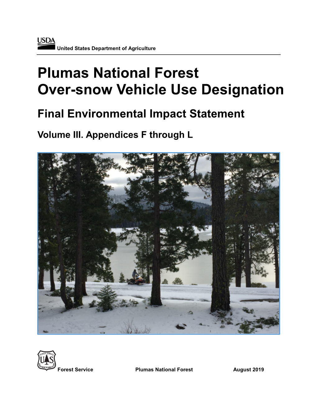 Plumas National Forest Over-Snow Vehicle Use Designation Final Environmental Impact Statement