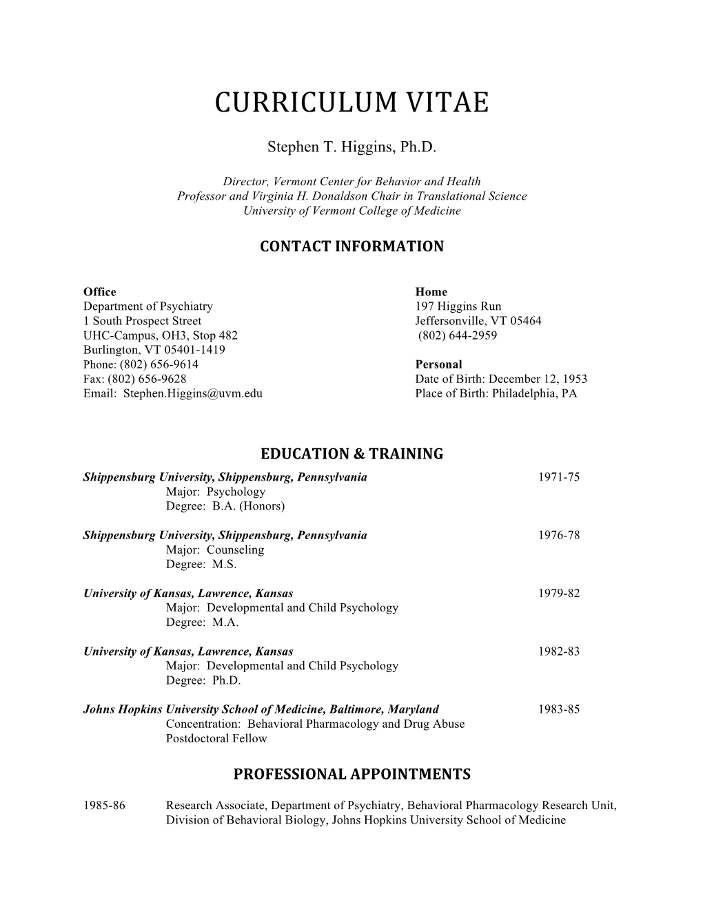 Curriculum Vitae