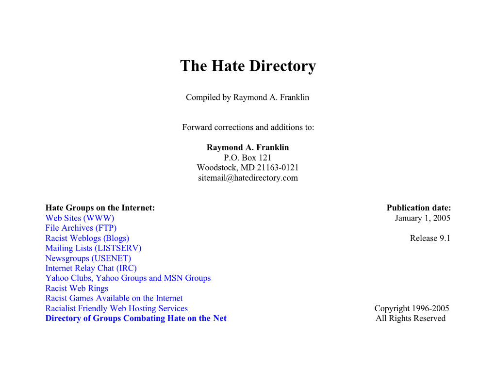 The Hate Directory
