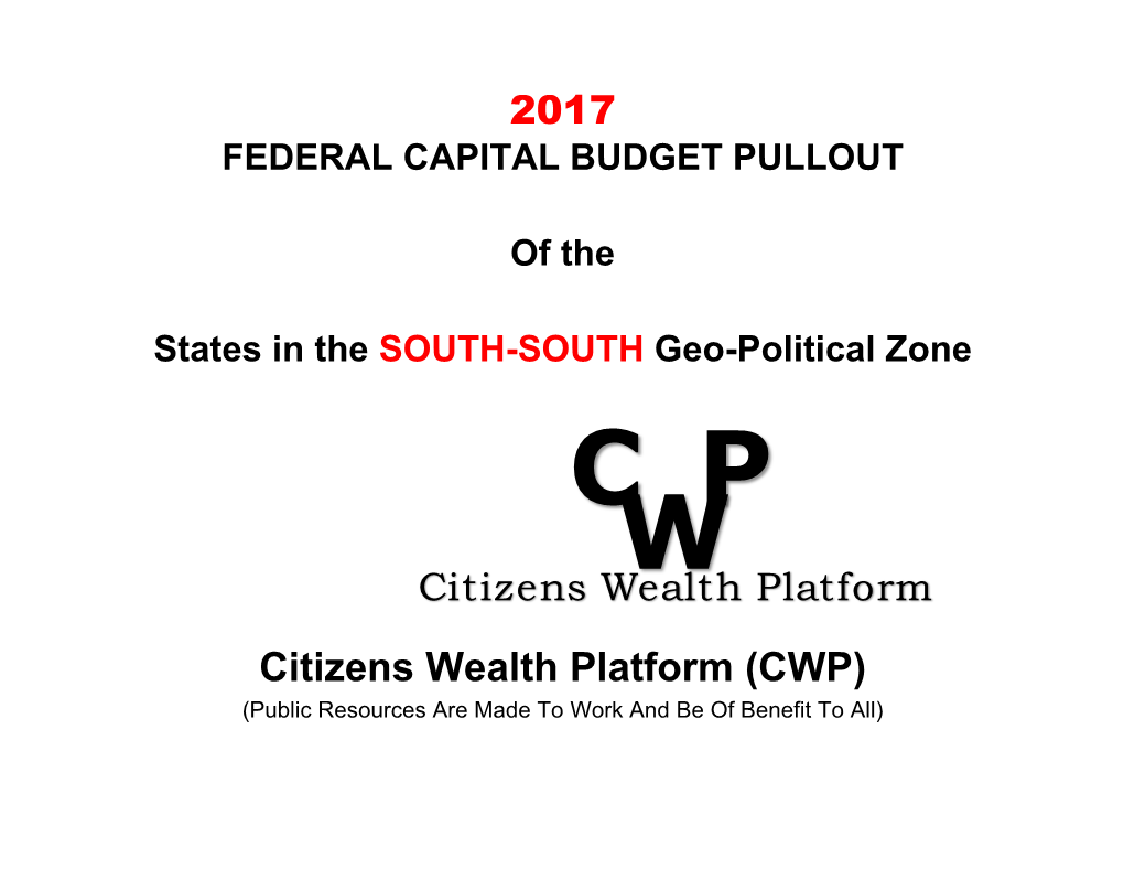 2017 SOUTH SOUTH FEDERAL CAPITAL BUDGET PULLOUT Page 2