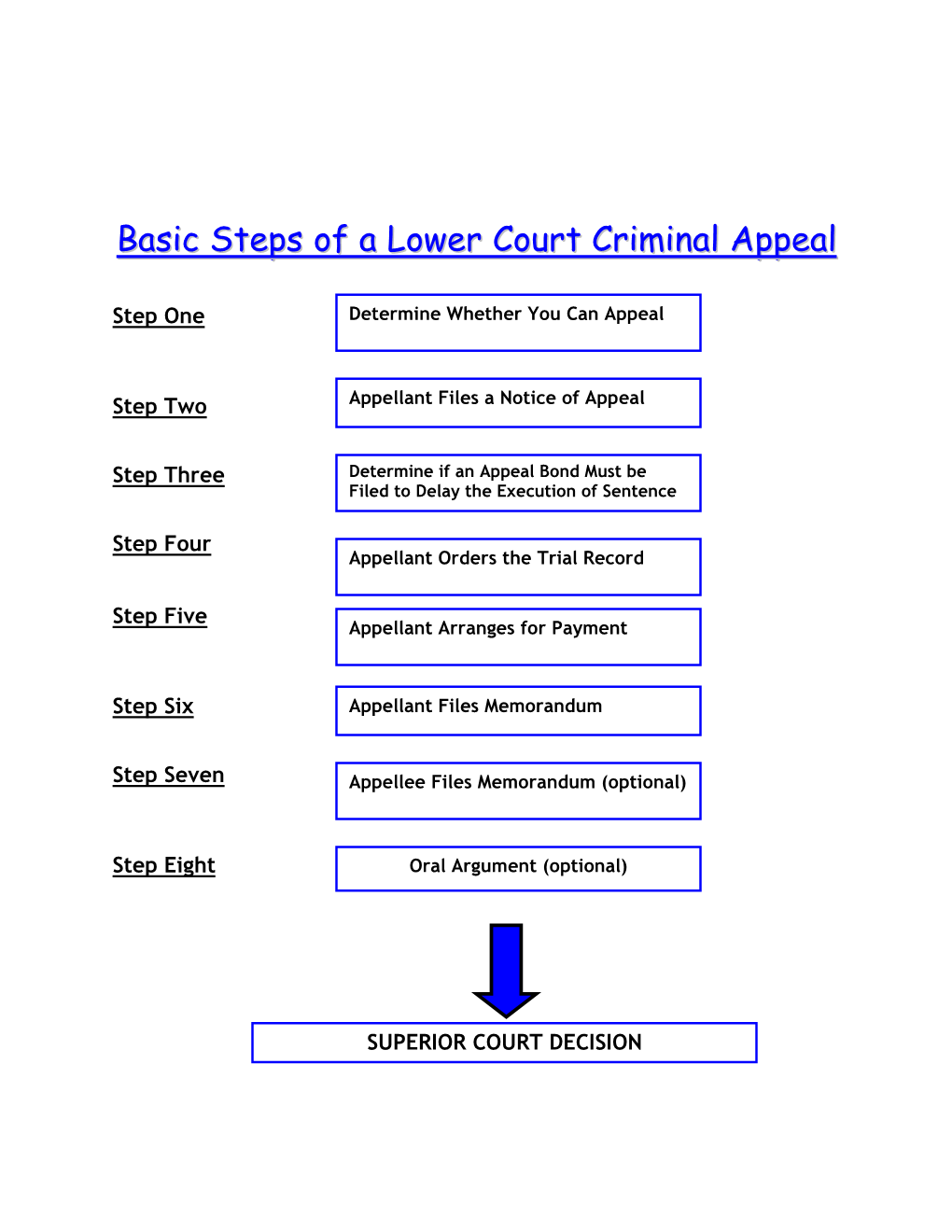 Basic Steps of a Lower Court Criminal Appeall