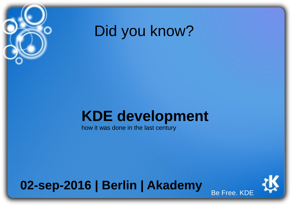 KDE Events Presentation Template