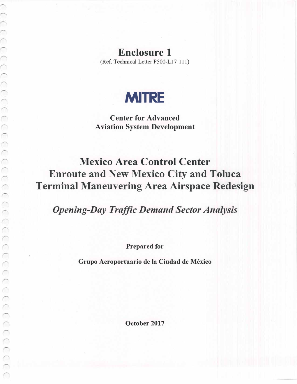 Enclosure 1 Mexico Area Control Center Enroute and New Mexico